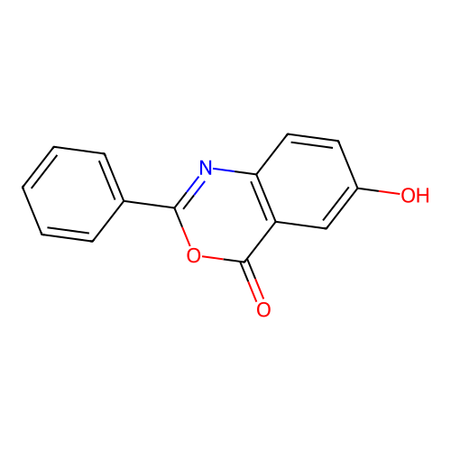 6-hydroxy-2-phenyl-4H-3,1-benzoxazin-4-one structure