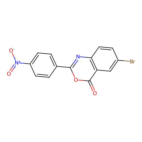 6-bromo-2-(4-nitrophenyl)-4H-3,1-benzoxazin-4-one structure