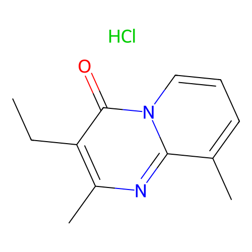 4H-Pyrido(1,2-a)pyrimidin-4-one, 2,9-dimethyl-3-ethyl-, monohydrochloride structure