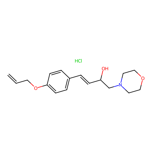 1-Morpholin-4-yl-4-(4-prop-2-enoxyphenyl)but-3-en-2-ol;hydrochloride structure