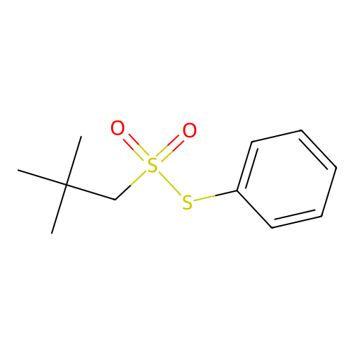 Phenyl 2,2-dimethyl-propane-thiosulfonate structure