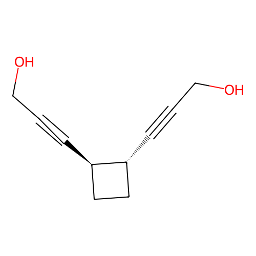 3-[(1R,2R)-2-(3-hydroxyprop-1-ynyl)cyclobutyl]prop-2-yn-1-ol structure