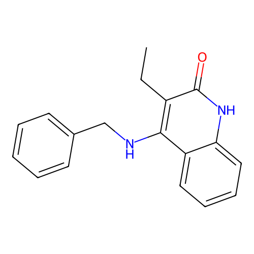 4-(benzylamino)-3-ethyl-1H-quinolin-2-one structure
