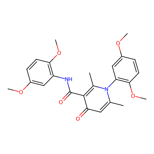 Nicotinamide, 1,4-dihydro-N,1-bis(2,5-dimethoxyphenyl)-2,6-dimethyl-4-oxo- structure