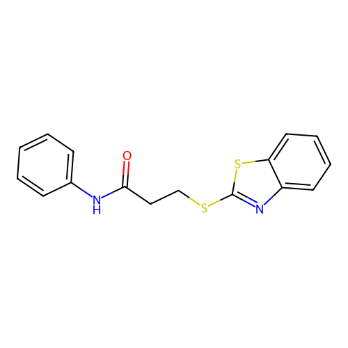 3-(1,3-benzothiazol-2-ylsulfanyl)-N-phenylpropanamide structure