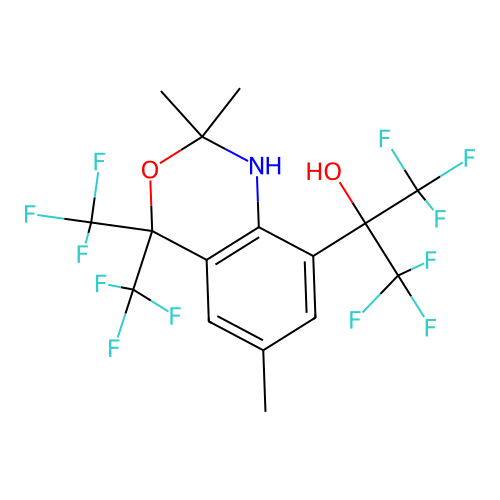 1,1,1,3,3,3-hexafluoro-2-[2,2,6-trimethyl-4,4-bis(trifluoromethyl)-1H-3,1-benzoxazin-8-yl]propan-2-ol structure