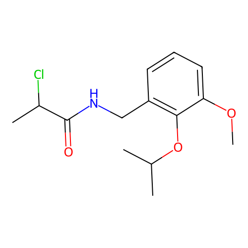 Propanamide, 2-chloro-N-((3-methoxy-2-(1-methylethoxy)phenyl)methyl)- structure