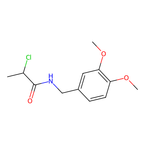 Propanamide, 2-chloro-N-((3,4-dimethoxyphenyl)methyl)- structure