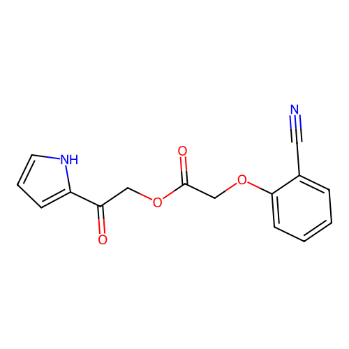 [2-oxo-2-(1H-pyrrol-2-yl)ethyl] 2-(2-cyanophenoxy)acetate structure