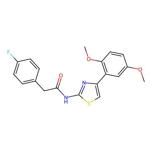 N-[4-(2,5-dimethoxyphenyl)-1,3-thiazol-2-yl]-2-(4-fluorophenyl)acetamide structure