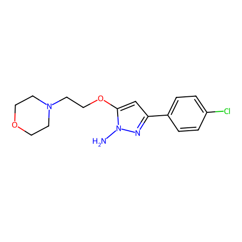 1H-Pyrazol-1-amine, 3-(4-chlorophenyl)-5-(2-(4-morpholinyl)ethoxy)- structure