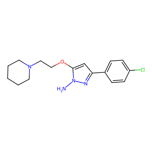 1H-Pyrazol-1-amine, 3-(4-chlorophenyl)-5-(2-(1-piperidinyl)ethoxy)- structure