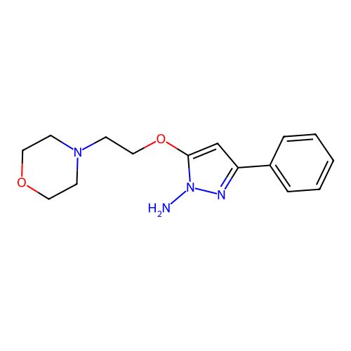 1H-Pyrazol-1-amine, 5-(2-(4-morpholinyl)ethoxy)-3-phenyl- structure