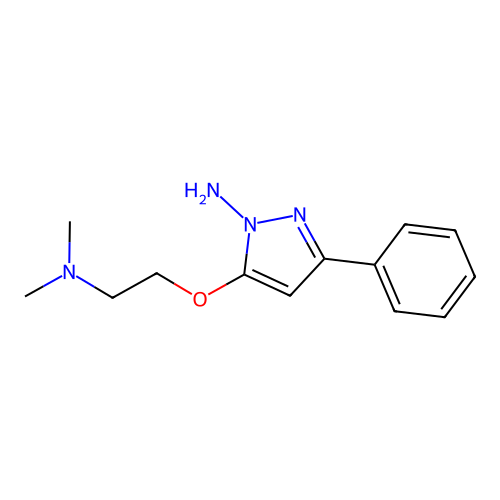 1H-Pyrazol-1-amine, 5-(2-(dimethylamino)ethoxy)-3-phenyl- structure