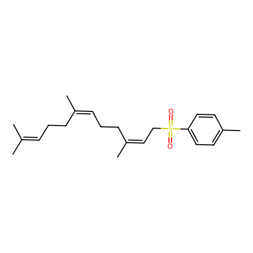(2E,6E)-3,7,11-trimethyl-1-(p-tolylsulfonyl)dodeca-2,6,10-triene structure