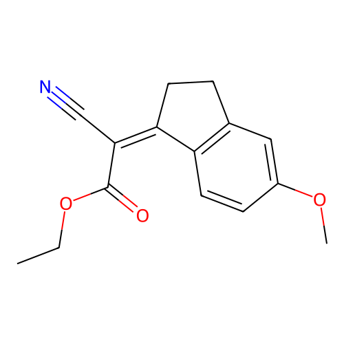 (E)-Ethyl 2-cyano-2-(5-methoxy-2,3-dihydro-1H-inden-1-ylidene)acetate structure