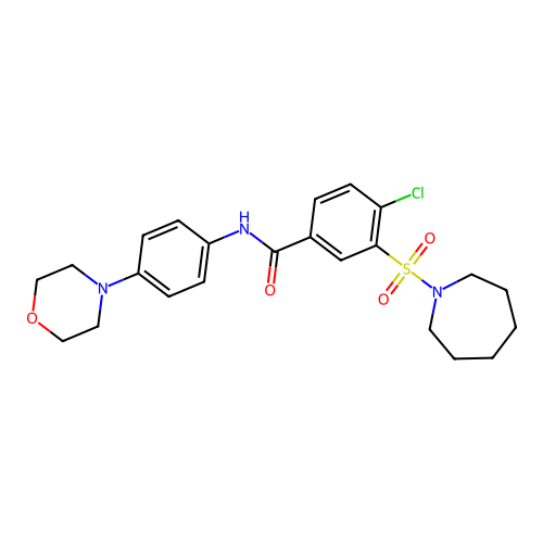 3-(azepan-1-ylsulfonyl)-4-chloro-N-(4-morpholin-4-ylphenyl)benzamide structure