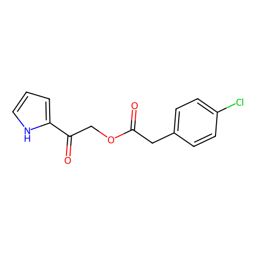 [2-oxo-2-(1H-pyrrol-2-yl)ethyl] 2-(4-chlorophenyl)acetate structure