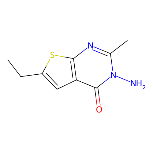 3-amino-6-ethyl-2-methylthieno[2,3-d]pyrimidin-4(3H)-one structure
