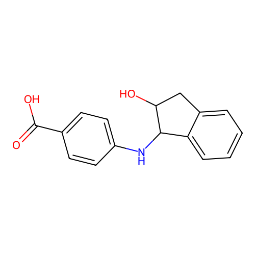 4-[(2-Hydroxy-2,3-dihydro-1h-inden-1-yl)amino]benzoic acid structure