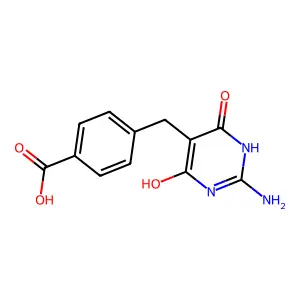 Benzoic acid, 4-((2-amino-1,4-dihydro-6-hydroxy-4-oxo-5-pyrimidinyl)methyl)- structure