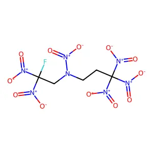 N-Nitro(2-fluoro-2,2-dinitroethyl)(3,3,3-trinitropropyl)amine structure