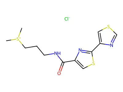 (3-(((2,4'-Bithiazol)-4-ylcarbonyl)amino)propyl)dimethylsulfonium chloride structure