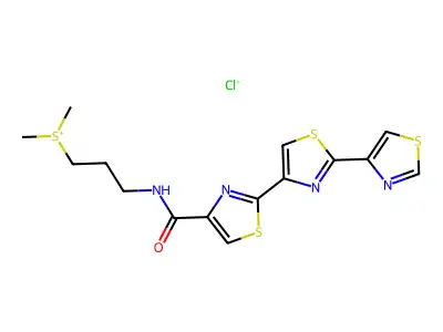 Dimethyl(3-(((2,4':2',4''-terthiazol)-4-ylcarbonyl)amino)propyl)sulfonium chloride structure