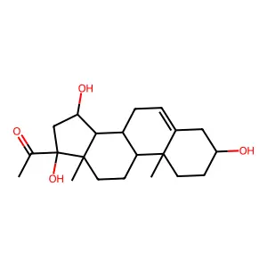 3 Beta,15 beta,17 alpha-trihydroxy-5-pregnen-20-one structure