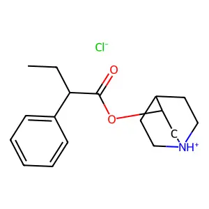 Butyric acid, 2-phenyl-, 3-quinuclidinyl ester, monohydrochloride structure