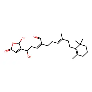2-[3-[-3-yl]-3-hydroxypropylidene]-6-methyl-8-5-octenal structure