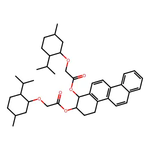 Acetic acid, ((5-methyl-2-(1-methylethyl)cyclohexyl)oxy)-, 1,2,3,4-tetrahydro-1,2-chrysenediyl ester, (1R-(1alpha(1R*,2R*(1R*,2S*,5R*)),2beta,5alpha))- structure