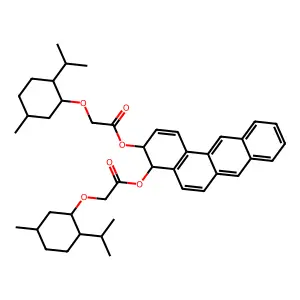 3,4-dihydrotetraphene-3,4-diyl bis(((5-methyl-2-(propan-2-yl)cyclohexyl)oxy)acetate structure