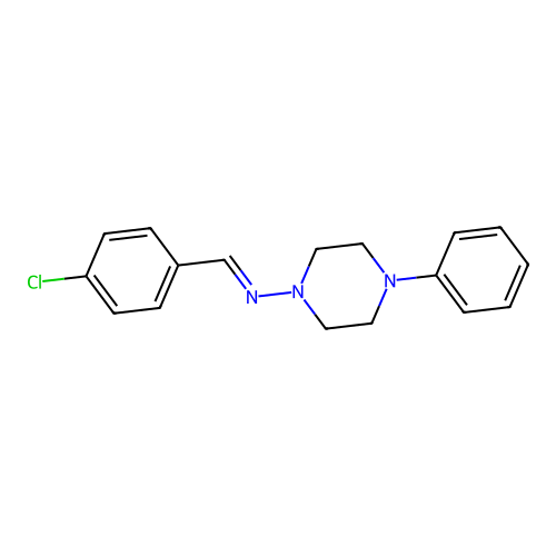 N-[(E)-(4-chlorophenyl)methylidene]-4-phenylpiperazin-1-amine structure