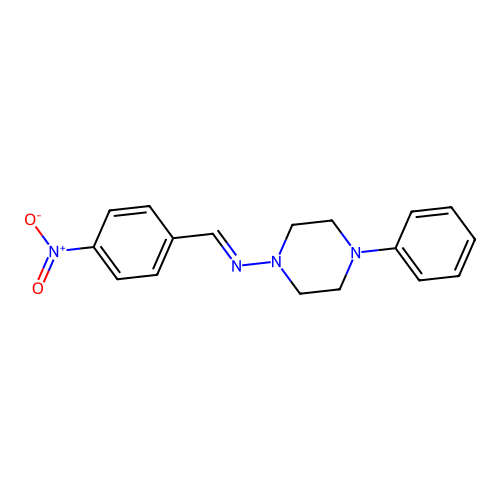N-(4-Nitrobenzylidene)-4-phenyl-1-piperazinamine structure