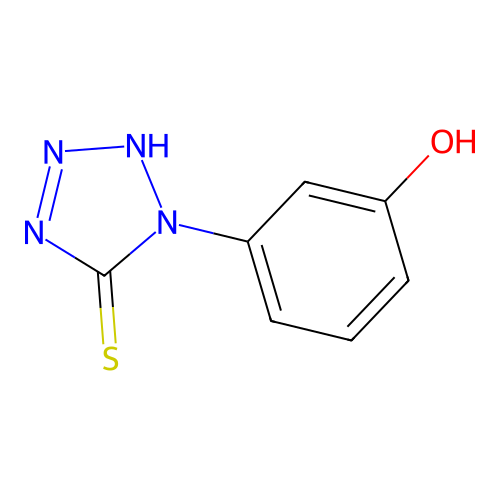 1,2-Dihydro-1-(m-hydroxyphenyl)-5H-tetrazole-5-thione structure