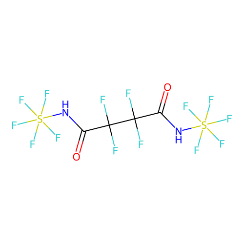 2,2,3,3-Tetrafluoro-1,4-dioxo-1,4-butylenebis(iminosufhur pentafluoride) structure