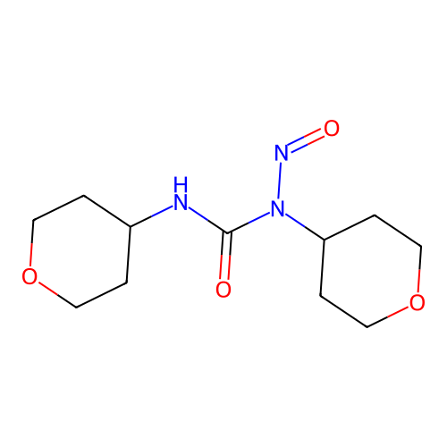 1-Nitroso-1,3-bis(oxan-4-yl)urea structure