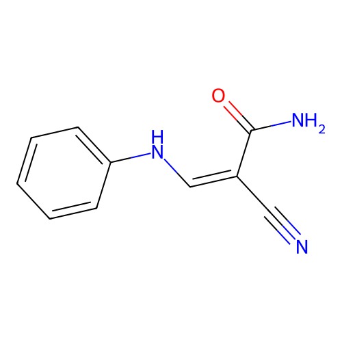 3-Anilino-2-cyanoprop-2-enamide structure