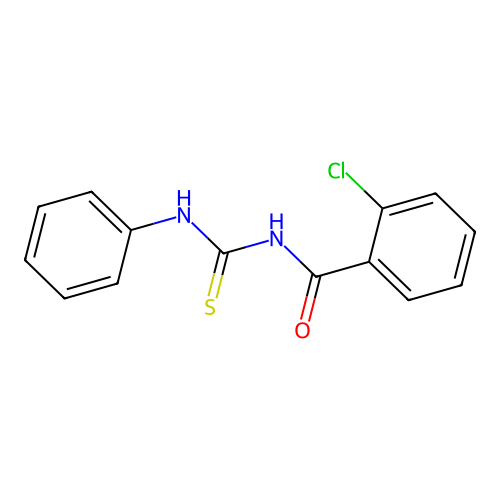 N-(2-chloro benzoyl)-N'-phenylthiourea structure