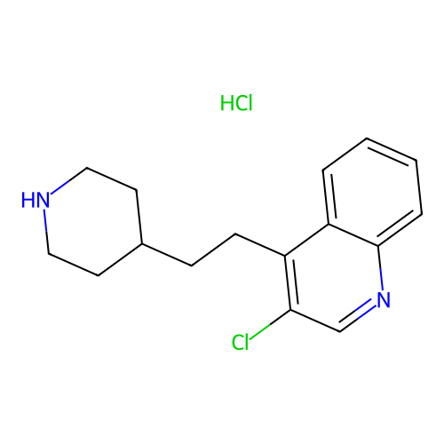 Quinoline, 3-chloro-4-(2-(4-piperidinyl)ethyl)-, hydrochloride structure