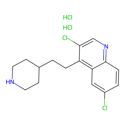 Quinoline, 3,6-dichloro-4-(2-(4-piperidinyl)ethyl)-, dihydrochloride structure