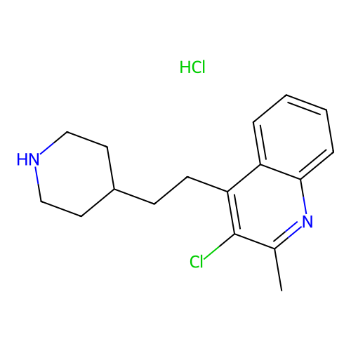 Quinoline, 3-chloro-2-methyl-4-(2-(4-piperidinyl)ethyl)-, monohydrochloride structure