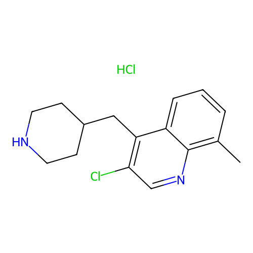 Quinoline, 3-chloro-8-methyl-4-(4-piperidinylmethyl)-, monohydrochloride structure