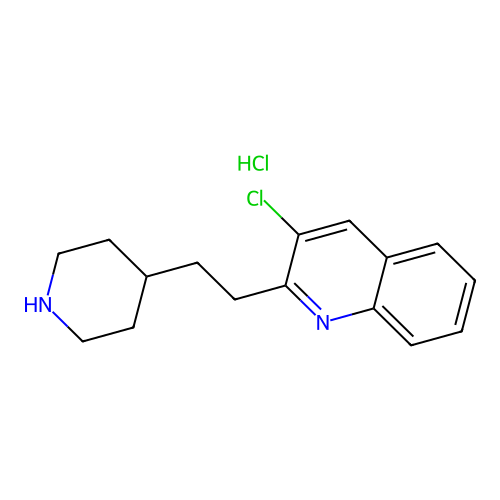 Quinoline, 3-chloro-2-(2-(4-piperidinyl)ethyl)-, monohydrochloride structure