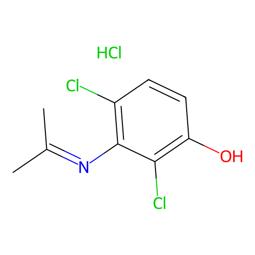 2,4-Dichloro-3-((1-methylethylidene)amino)phenol hydrochloride structure