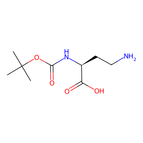(2S)-4-amino-2-(((tert-butoxy)carbonyl)amino)butanoic acid structure