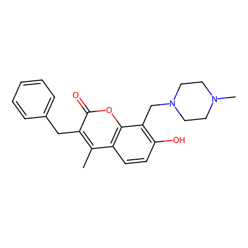 3-benzyl-7-hydroxy-4-methyl-8-[(4-methylpiperazin-1-yl)methyl]-2H-chromen-2-one structure