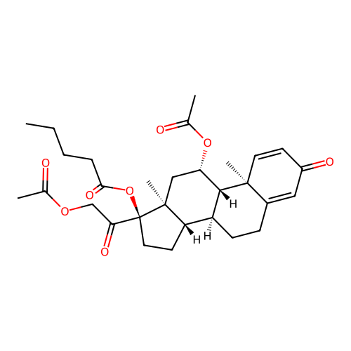 Prednisolone 17-valerate 11,21-diacetate structure