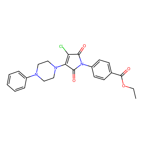 Ethyl 4-[3-chloro-2,5-dioxo-4-(4-phenylpiperazin-1-yl)pyrrol-1-yl]benzoate structure